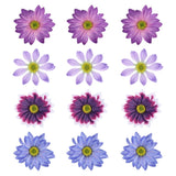 12 Pcs Artificial Daisies Flower Heads Fake Flower Light Purple/Plum/Blue/Purple Daisies