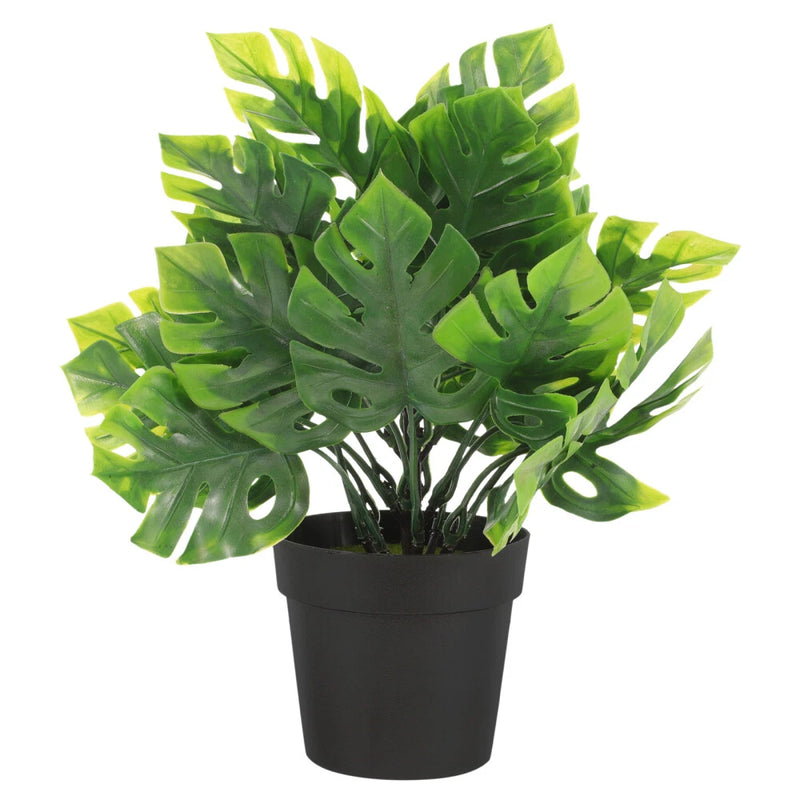 Artificial Monstera Plant Faux Palm Tree in Pot Decorative Bonsai Greenery Green Plant