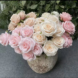 Artificial Floral Centerpiece Ð Realistic Fake Silk Flowers for Living Room Peony
