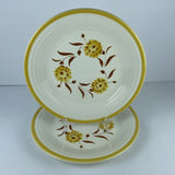 Vintage FIesta Ware HLC Casual Yellow Carnation 2 - 10 Inch Dinner Plates 1960's Carnation