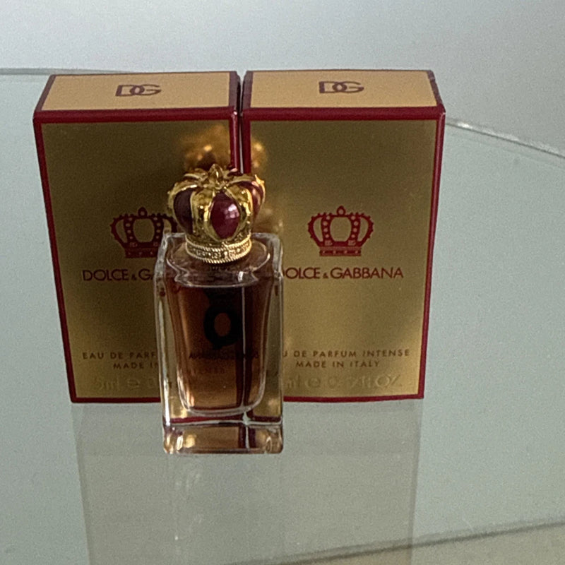 2  Dolce & Gabbana Queen Intense EDP Perfume splash mini size 5ml/0.16 oz EDP
