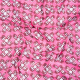 100% Cotton Pink Floral Hand Block Fabric Natural Print Running Fabric 2.5 Yard Flowering Plants
