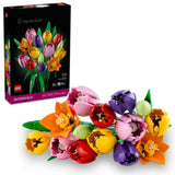Botanicals Tulip Bouquet Building Set for Adults Artificial Flowers Crafting Kit Green Plant