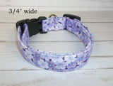 Purple Daisy Blue Terri's Dog Collars handmade adjustable fabric flowers Daisies