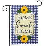 Briarwood Lane Blue Checkered Sunflowers Burlap Garden Flag Sunflower