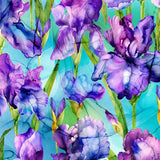 Northcott - Infatuation - Iris Feature Floral - Turquoise/Multi, Fabric BTY Flowering Plants