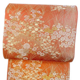 Fukuro obi chrysanthemum gold thread pampas grass kimono 072t Pampas Grass
