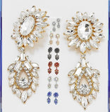 Crystal Rhinestone Wedding Bridal Cocktail Pierced Earrings Sunflower Flower Sun Sunflower
