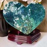 5.33LB Natural green aquatic plant heart-shaped crystal specimen Green Plant