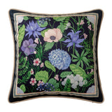 Hydrangea Pillow Covers Floral Velvet Euro Shams, Decorative Dark Blue Pillow... Hydrangea