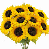 Mutcolor 10 Pcs Sunflowers Artificial Flowers with Long Stems Silk Fake Large... Sunflower