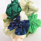 Bride's Bouquet Flowers Green Blue Silk Fabric Pretty Vintage Style Wedding 20cm Bouquet