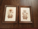 Vtg lot set Wooden Framed Pressed Flower Dried Bouquet Folk Art 8"x6" unique Dried Flower