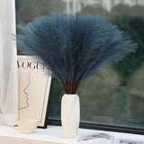 60 PCS Blue Pampas Grass 24 Inch Faux Pampas Grass Decor Tall Pompas Floral Pampas Grass