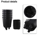 Black Orchid Pots Set of 5 for For indoor Outdoor Gardening with Drainage Garden Plants