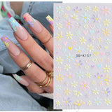 5D Nail Art Stickers Flowers Floral Water Decals Daisy Daisies Decoration 5DK157 Daisies