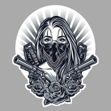 COLT ROSES POMEGRANATES WOMAN FACE TATTOO ROCK BIKER STICKER STICKER GB032 Roses