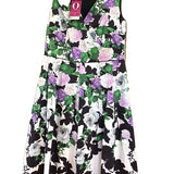 Talbots Oprah Magazine Floral Hydrangea Fit & Flare Faux Wrap Twirl Dress Size 4 Hydrangea
