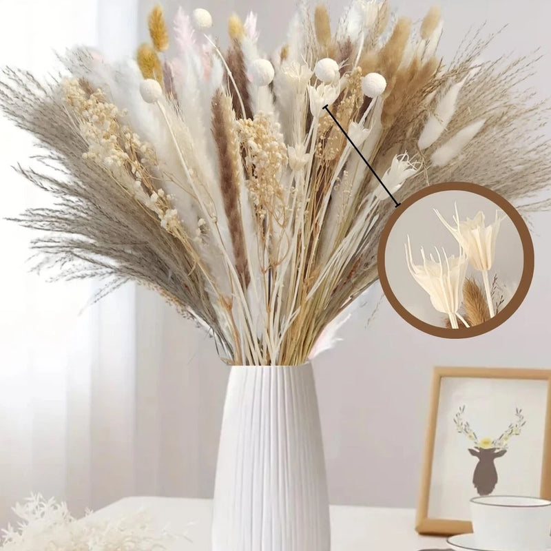109 Pcs Natural Dried Pampas Grass Decor 17" Tall Pompas Flowers Bouquet and ... Pampas Grass