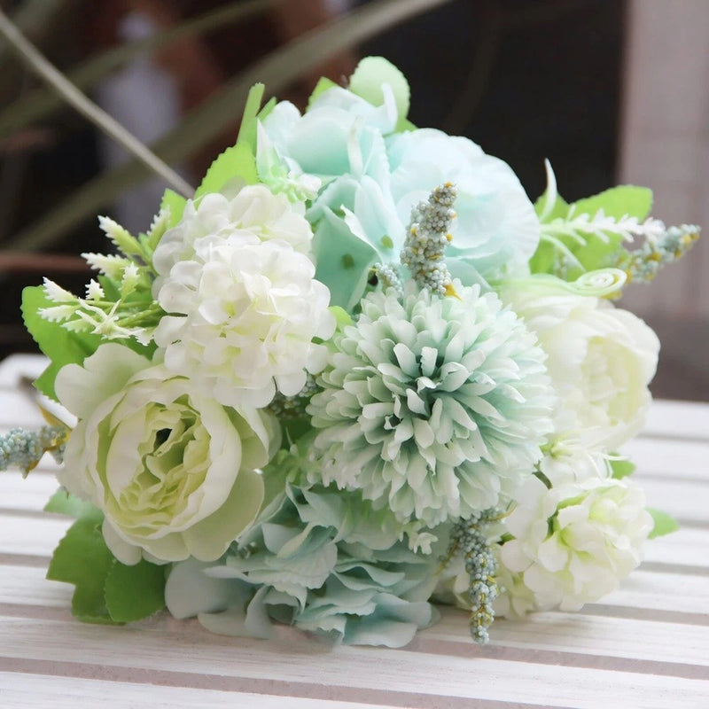 Artificial Silk Flower Arrangement Peony Hydrangea for Wedding and Home Display Peony