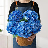 Royal Blue Fake Hydrangea Artificial Flowers, 5Pcs 20Inch Large Lifelike Silk... Hydrangea