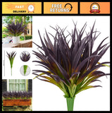 6Pcs UV Resistant Artificial Grass Plants - 17.3in Faux Greenery for Home, Garde Green Plant
