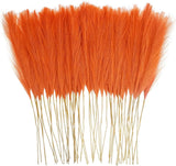 50pcs Burnt Orange Faux Pampas Grass Decor 21.6" Short Artificial Fall Pompous Pampas Grass