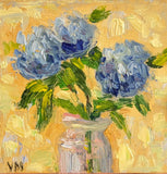 Hydrangea Painting Floral Original Art Impasto Oil Canvas Flower Still Life Hydrangea