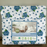 FRESH HYDRANGEAS Wrinkle Resistant Queen Sheet Set by Wind River Studio NWT Hydrangea