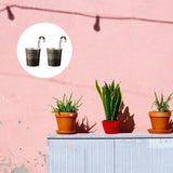 2 Pcs Iron Flower Bucket Flowerpot Hanging Basket Wall Mounted Garden Planter Garden Plants