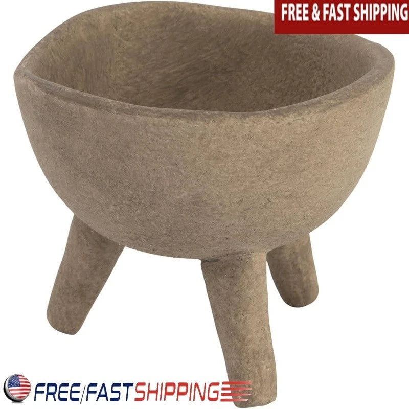 Boho Terracotta Footed Bowl with Organic Edge Gardening Plant Pots Planters Garden Plants