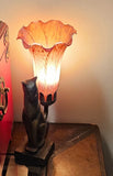 Yellow Lily Flower Blown Glass Lampshade 1.26 Inch I D 1.5 Inch O D Lamp Shade Lily