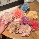 Gradient Color Peony Flower Side Clip Brooch Hair Styling Barrette Wedding Decor Peony