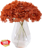 KISLOHUM Rust Orange Hydrangea Flower Heads 10pcs Wedding DIY Decor Hydrangea