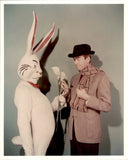 BR8 Rare Vtg Color Photo JAMES STEWART Handsome Actor Eastr Bunny Lilies Flower Lily