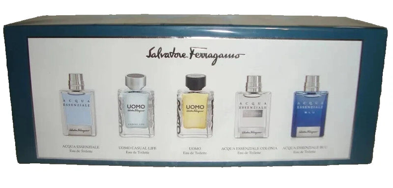 Salvatore Ferragamo 5x Mini Perfume Set ACQUA ESSENZIALE CASUAL LIFE COLONIA BLU EDT