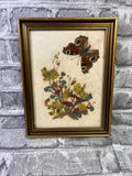 Vintage Butterfly and Hand Pressed Flowers Framed Tagpfauenauge Dried Flower