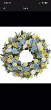 Silk Flower Spring Wreath 24 - 26" NEW Ranunculus Daisy Hydrangea Farmhouse Hydrangea