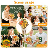 Serwalin Crochet Sunflower Bouquet Handmade Flower Gift Card Sunflower