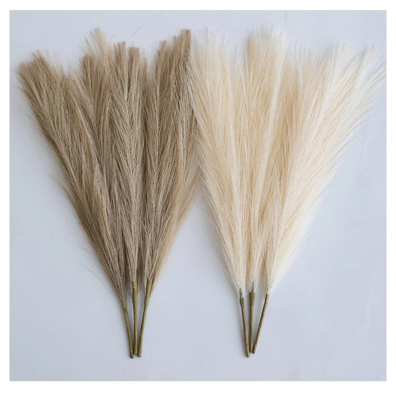 ChagoArt-Pampas Grass Decor Tall-Faux Pampas Grass Small 17"-6 Stems-Beige an... Pampas Grass