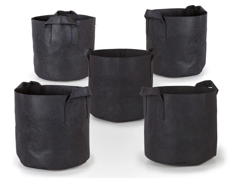 247Garden Nonwoven Aeration Fabric Pot/Plant Grow Bag w/Handles (5-Pack) Garden Plants