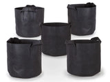 247Garden Nonwoven Aeration Fabric Pot/Plant Grow Bag w/Handles (5-Pack) Garden Plants