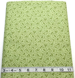 Vintage Unbranded Tonal Green BTY Florals/Swirls Cotton Sew Quilt Craft Fabrics Flowering Plants