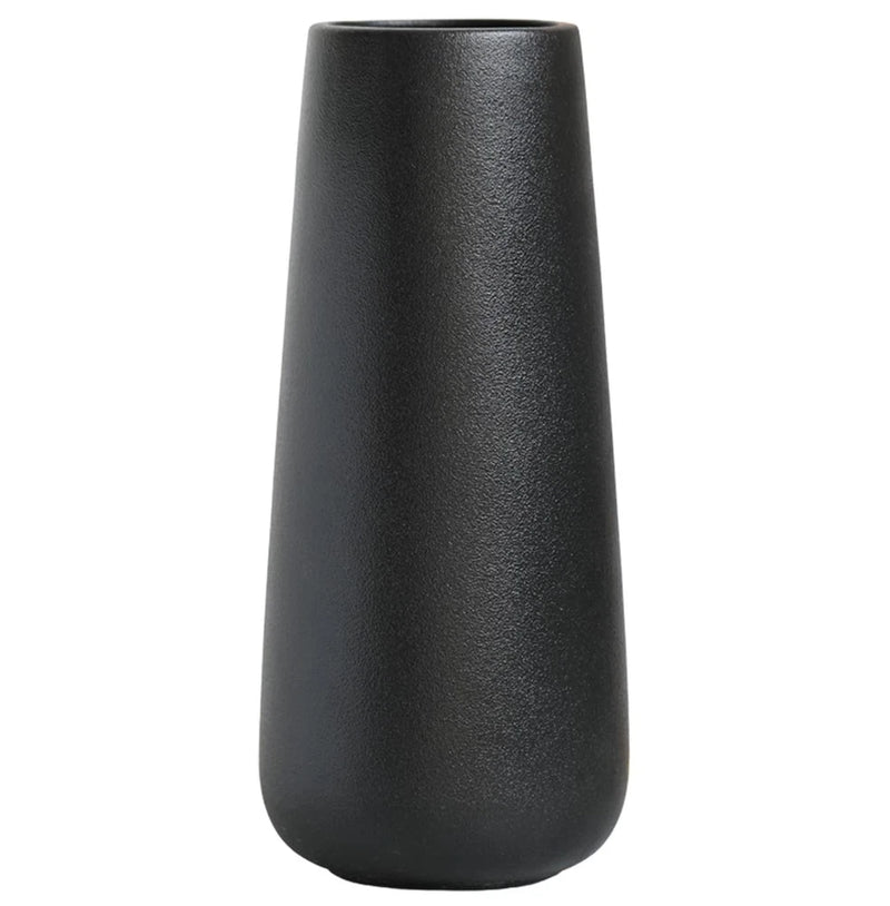 11 Inch Tall Matt Black Ceramic Vase for Flowers & Pampas Grass, Classic Rust... Pampas Grass
