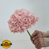 Dusty Rose 10 Artificial Hydrangea Flower Heads Silk Pink Decor Hydrangea