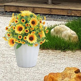Artificial Sunflower Ball Bush Faux Greenery Shrub Backyard Decorations Patio Sunflower