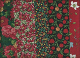 Red Florals, Set of 5 Fat Quarters, Quilt Fabric Flowering Plants