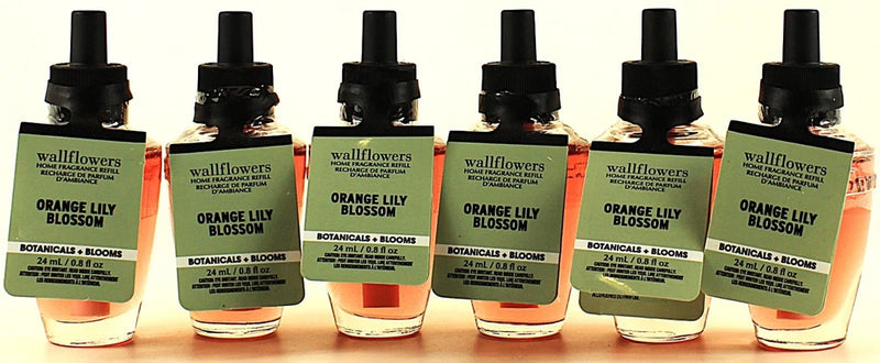 6 - Bath & Body Works ORANGE LILY BLOSSOM Wallflowers Home Fragrance Oil Refills Lily