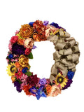 Spring Summer Wreath Bright Mixed Floral Peony Hydrangea In Outdoor FREESHIP 28Ó Hydrangea
