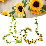 Flexible Yellow Sunflower Garland for Wedding and Event Decoration 2 4 Meters Sunflower